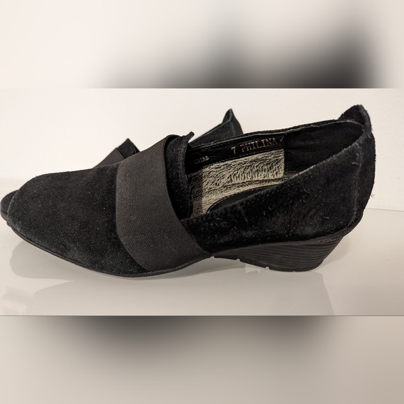 Valdini black suede wedges 7 - Picture 2 of 5